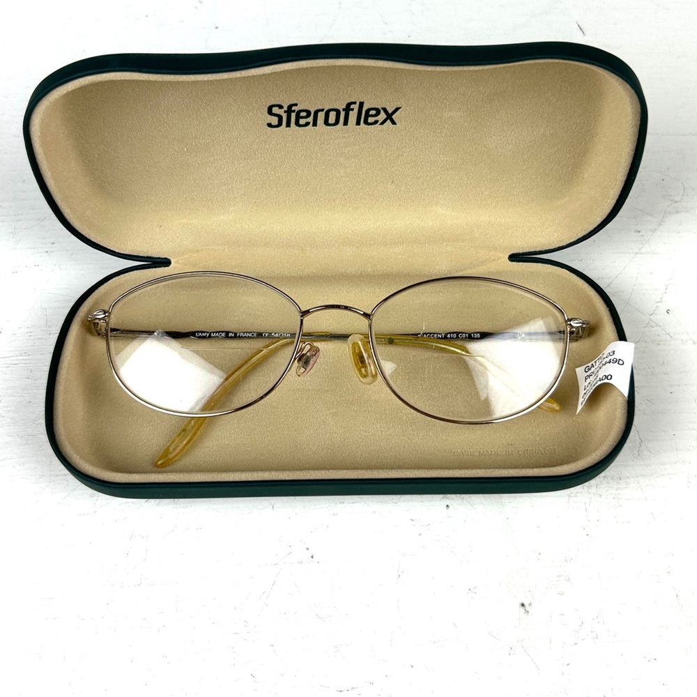 L’amy Vintage Eyeglass Frames L'Accent 410 C01 54 18 135 Gold Color France